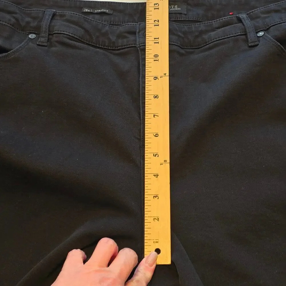 Talbots Denim Capri Womens Plus Size 24W Black Flawless Five Pocket Stretch
